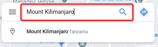 Поле поиска на сайте Google Maps.