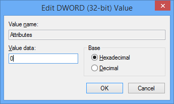 Изменение значения Атрибут в реестре для скрытия SkyDrive