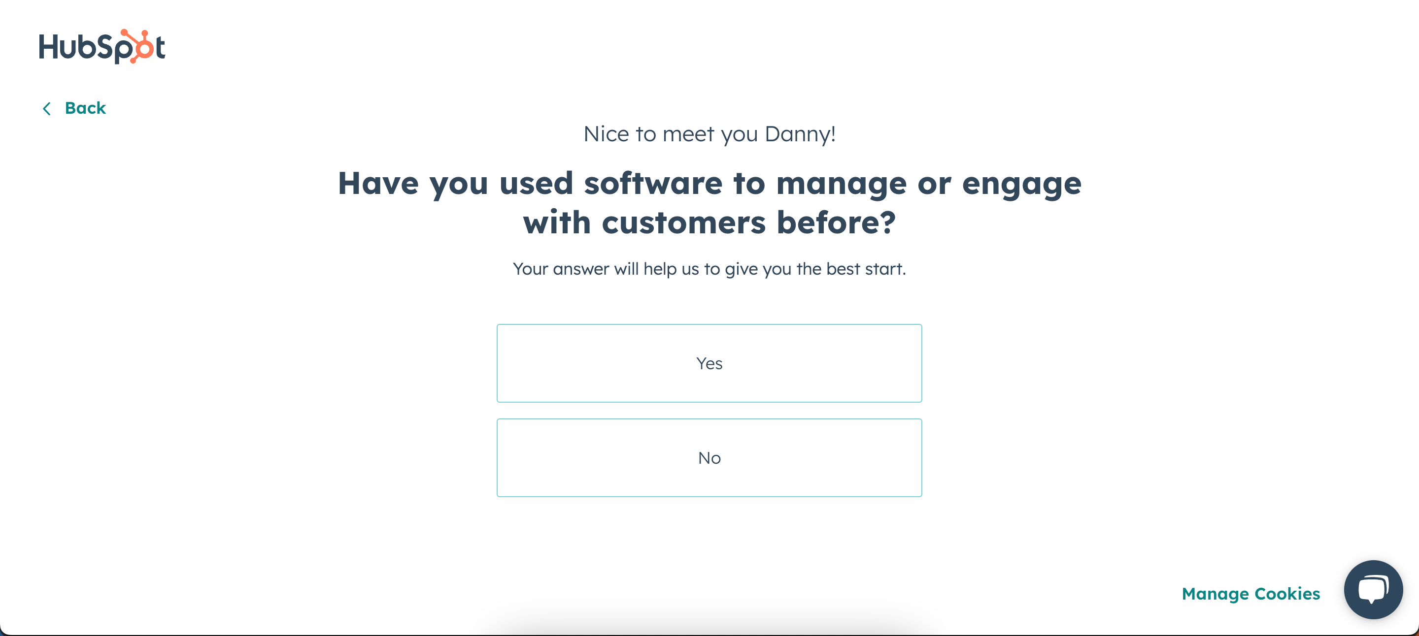 Вопросы при регистрации в HubSpot