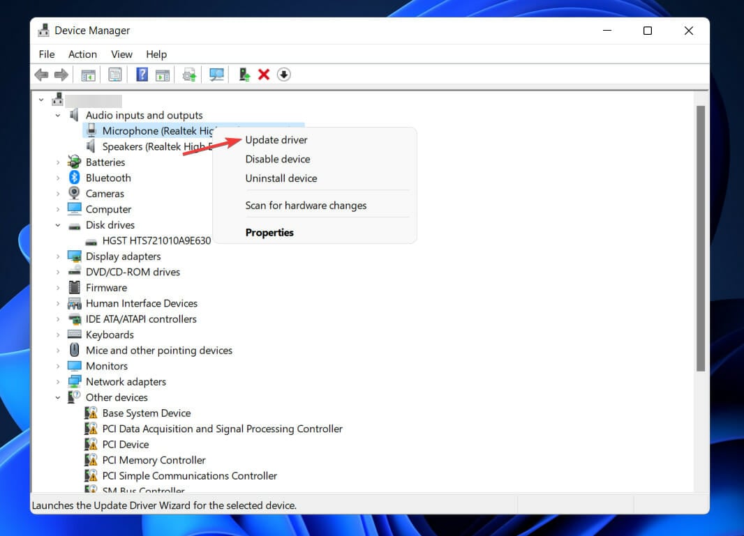 Обновление драйверов в Диспетчере устройств