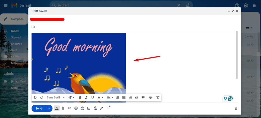 Вставка сохранённого GIF из Проводника