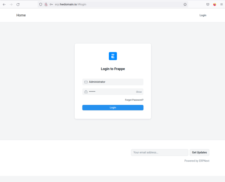 Стартовый экран ERPNext