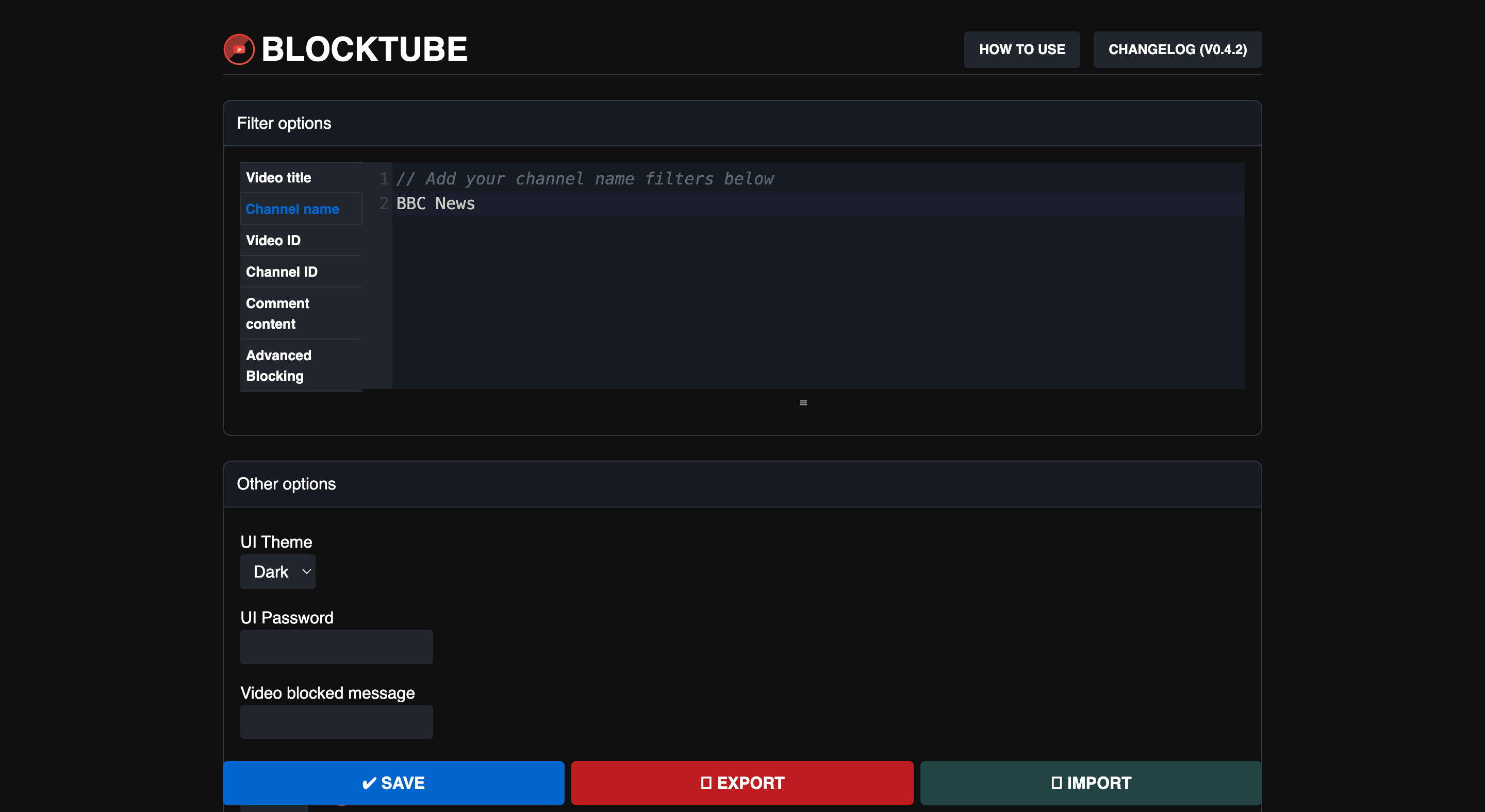 Блокировка канала через расширение BlockTube в Chrome