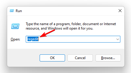 Окно Выполнить и команда regedit