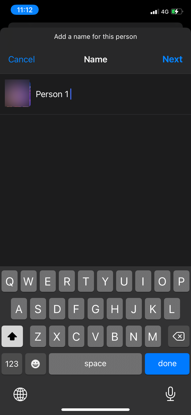 Adding name to photo thumbnail