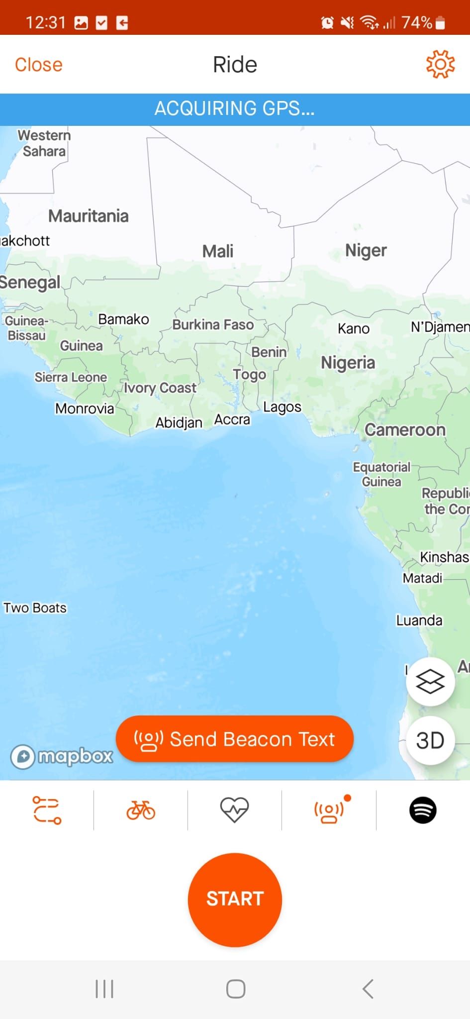 Отправьте ваше местоположение при старте активности