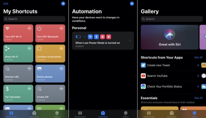 Автоматизация в Shortcuts на iOS