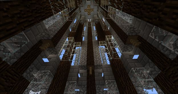 Башня ночью в Minecraft после импорта