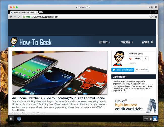 Chromium OS запущен и готов к использованию в Parallels