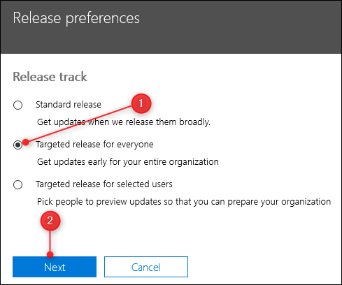 Переключатель «Targeted release для всех»