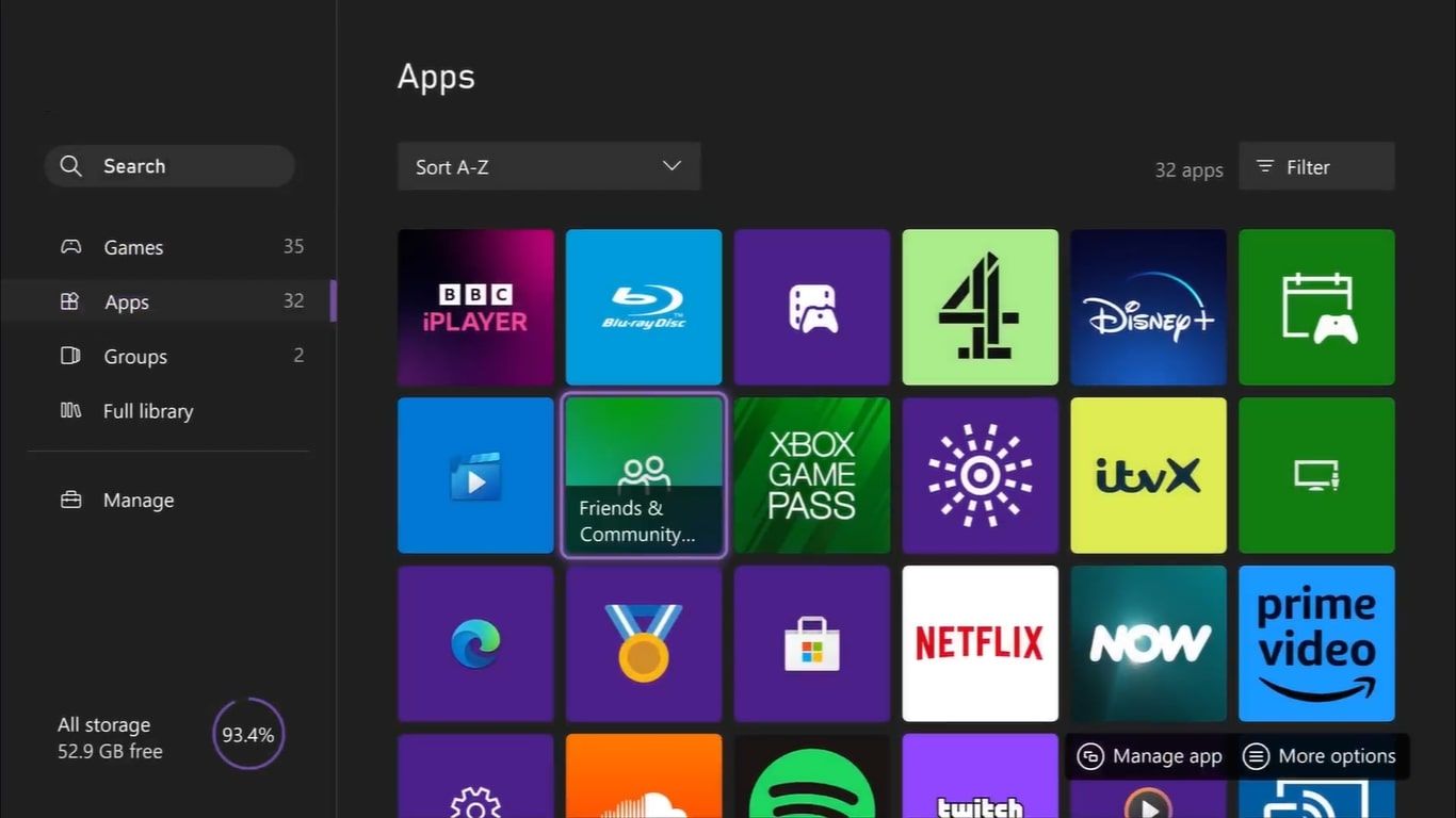 Раздел Приложения в Мои игры и приложения