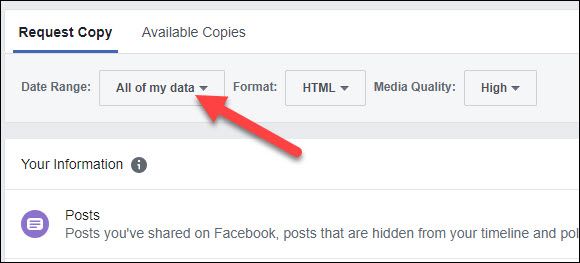 Кнопка «Всё мои данные» для выбора периода