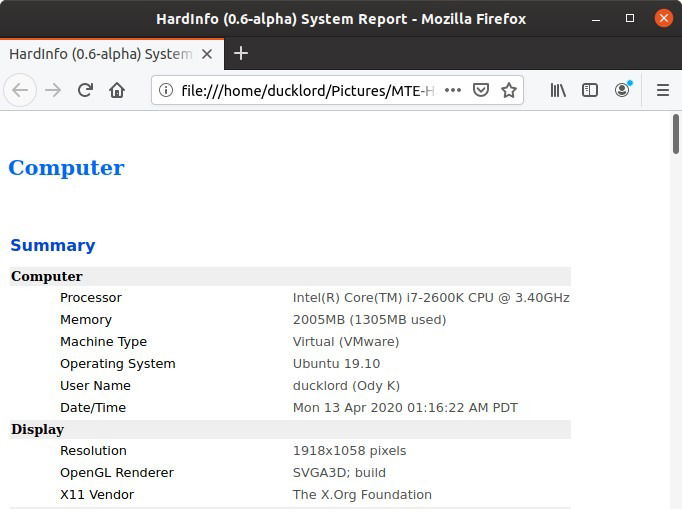 Скриншот: кнопка генерации отчёта