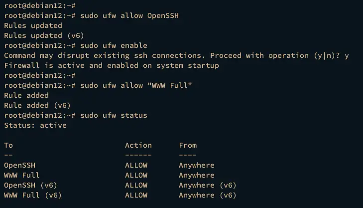 Настройка UFW