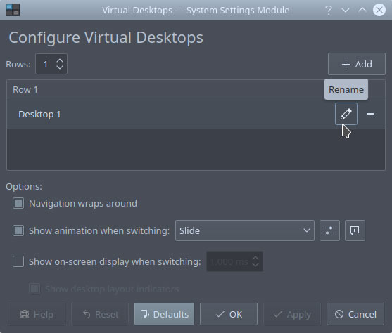 Organize Desktop With Kde Configure Virtual Desktops