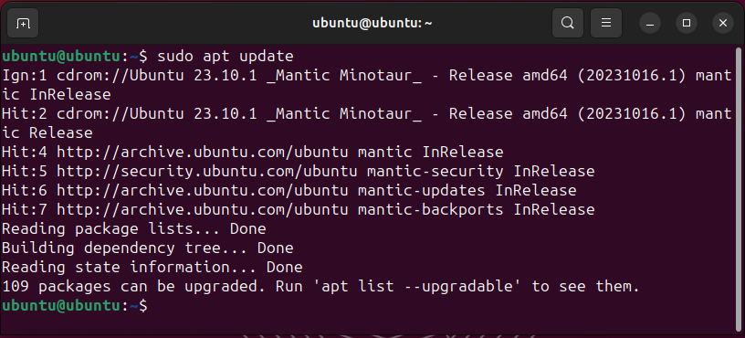 Выполните sudo apt update в терминале.