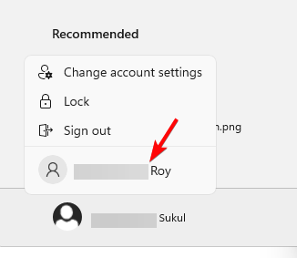 Выбор другого профиля в меню учётной записи