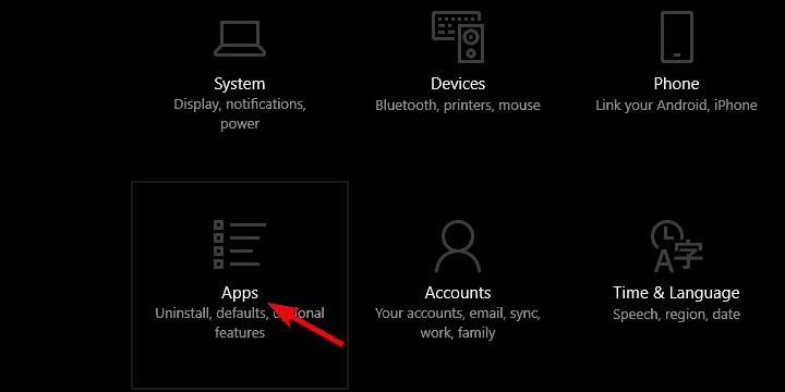 Список приложений в Windows