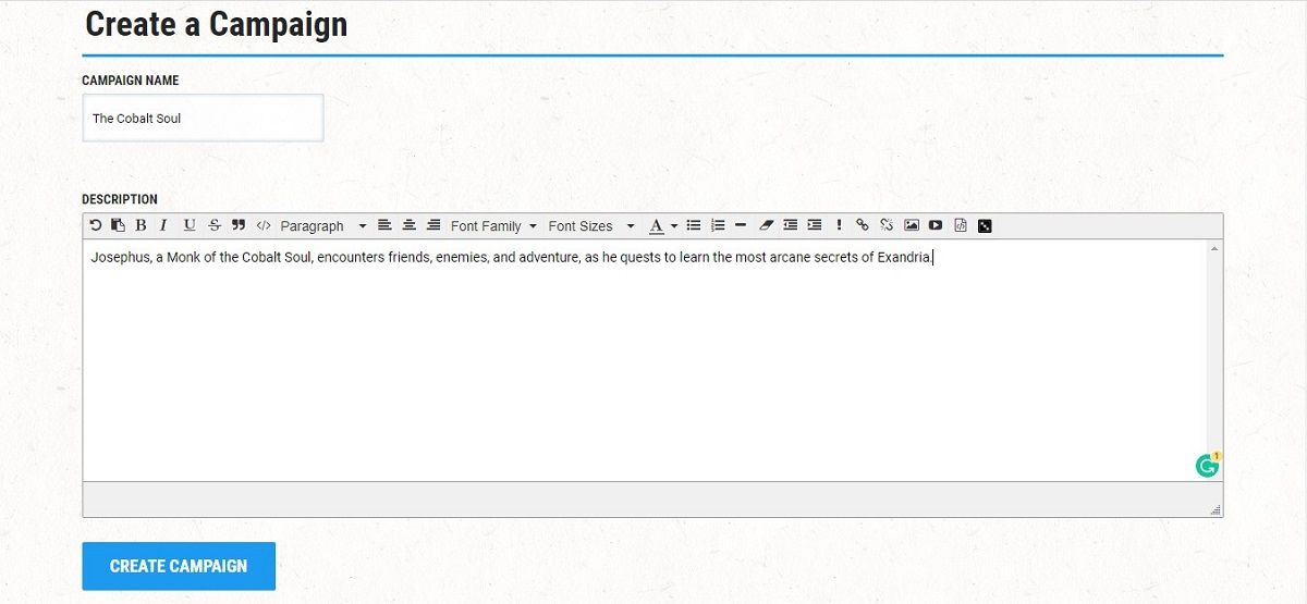 Создание кампании в D&D Beyond