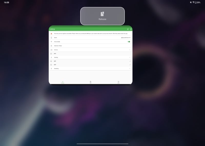 スワイプアップでフローティングウィンドウにするイメージ