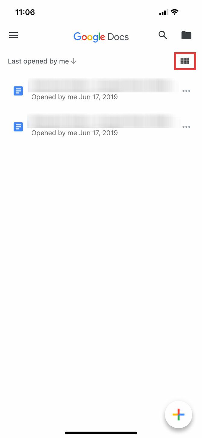 Using Google Docs on Mobile Changing to Icon View