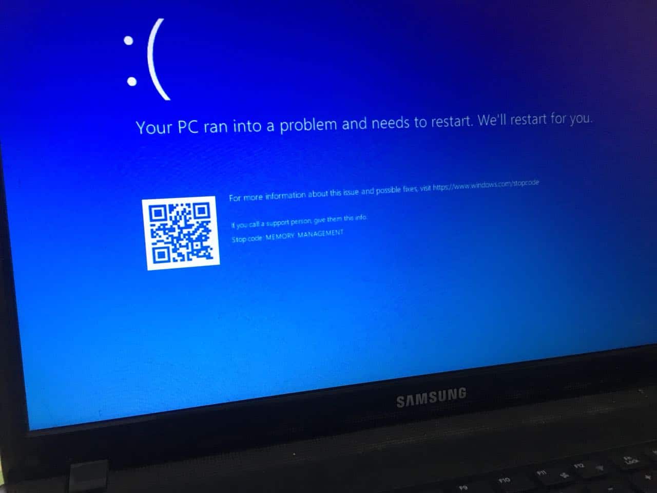Исправление Stop Code Memory Management в Windows 10