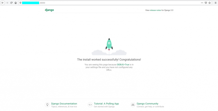 Стартовая страница Django