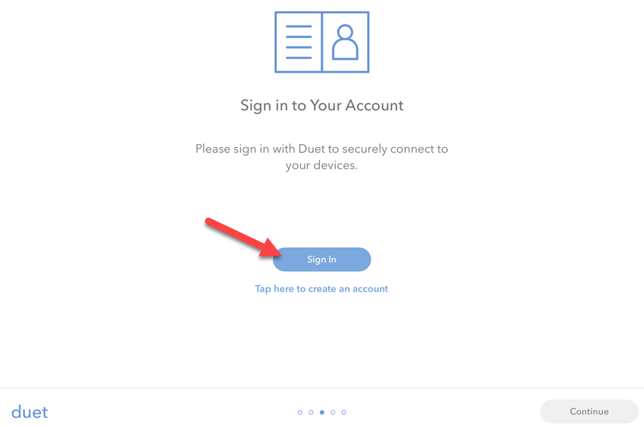 Процесс входа в Duet Display на устройстве