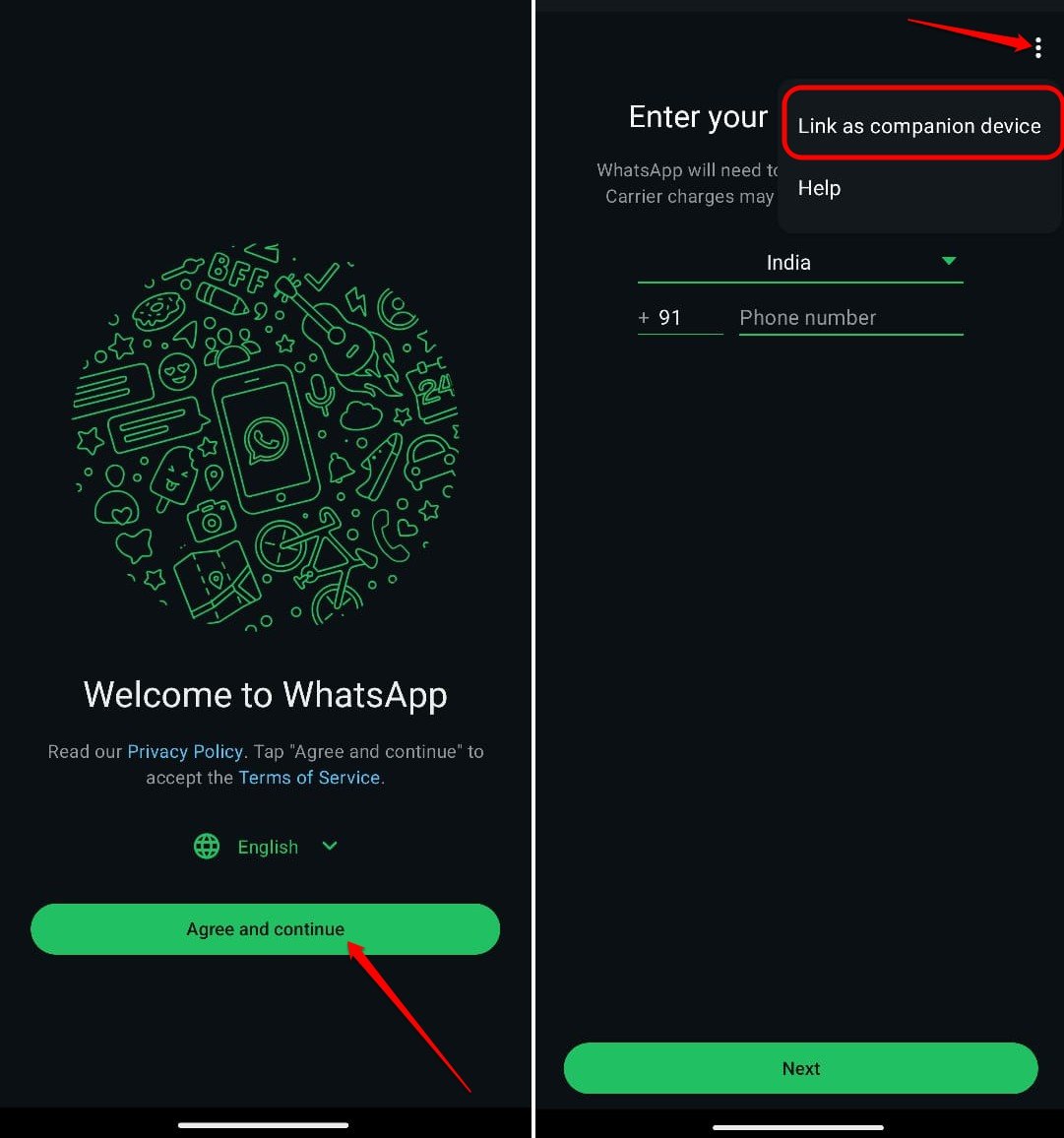 link WhatsApp LiteX to WhatsApp main account
