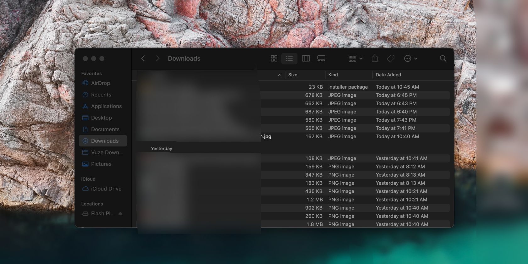 файлы на Mac, отсортированные по дате изменения