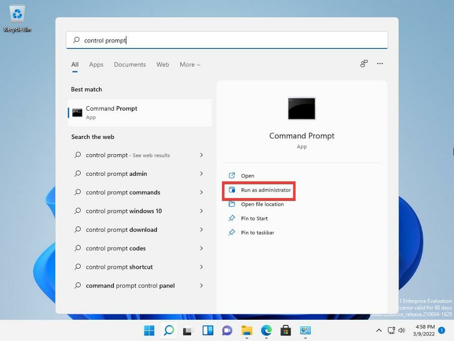 run as administrator command prompt