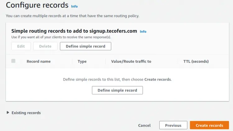 Определение простого DNS-записи