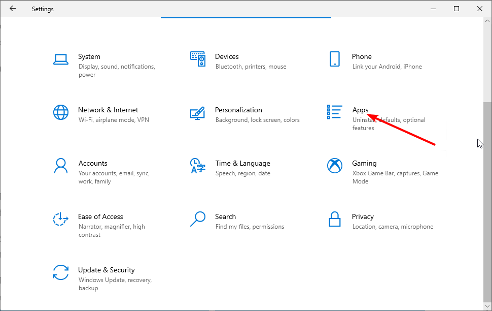 Параметры Windows