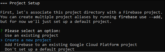 Создать проект при настройке