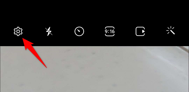 Select the gear icon in the top-left corner.