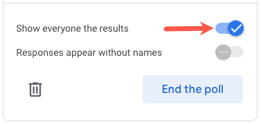 Переключатель Показать всем результаты опроса