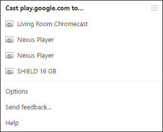 Два устройства с одинаковым именем в списке трансляции на смартфоне