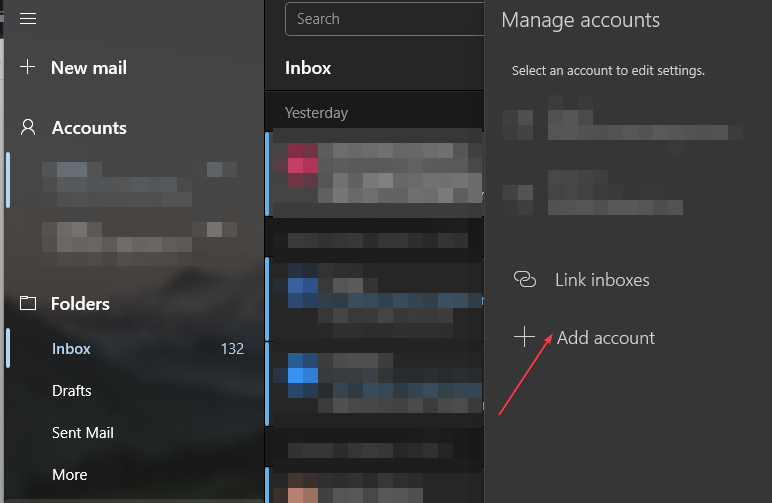 Изображение: выбор Other accounts (POP, IMAP) в Почте