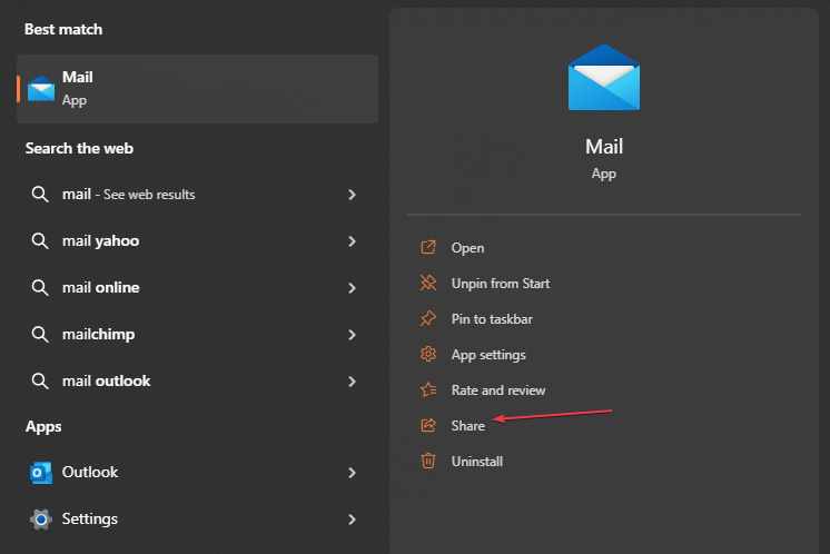 Изображение: поиск приложения Почта в Microsoft Store