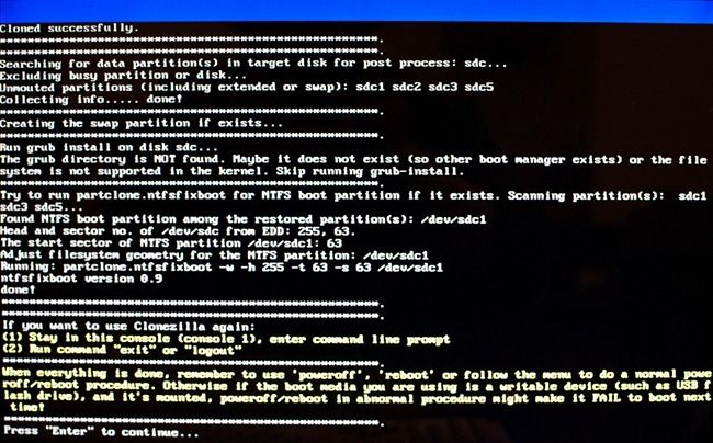 Ожидание завершения клонирования