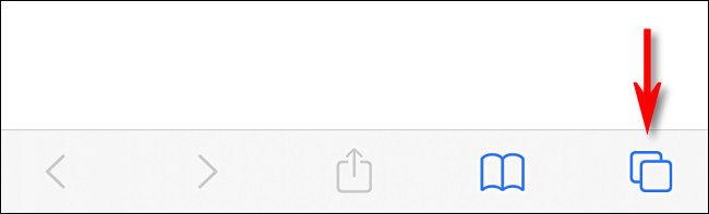 Кнопка переключения вкладок в Safari на iPhone