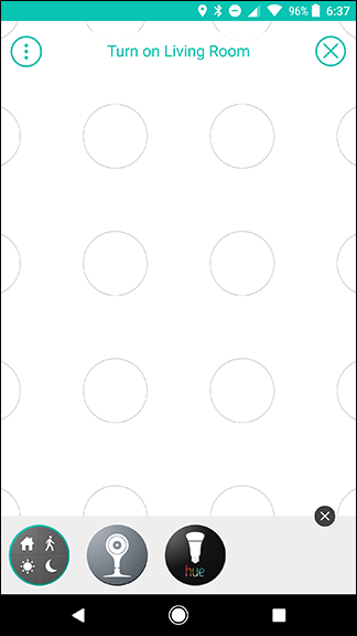 Размещение иконок Nest, Mode и Hue на рабочей сетке