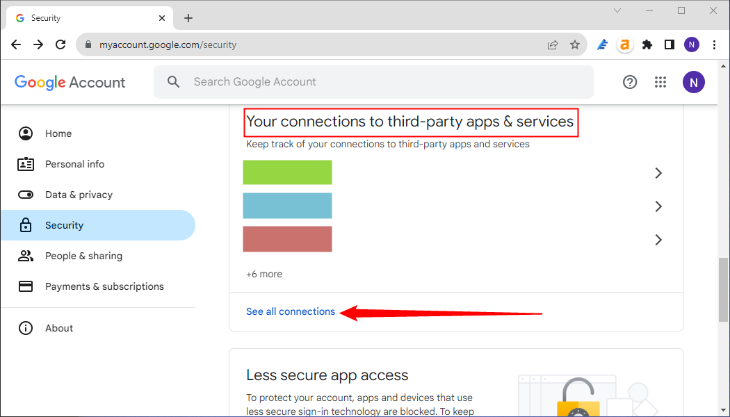 Нажмите «Просмотреть все подключения» под списком подключений.