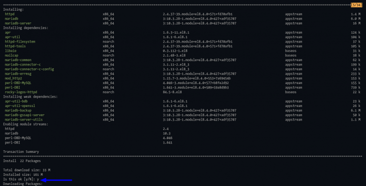 Установка Apache/httpd и MariaDB на Rocky Linux