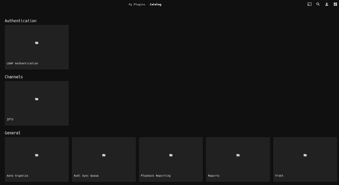 Каталог плагинов Jellyfin