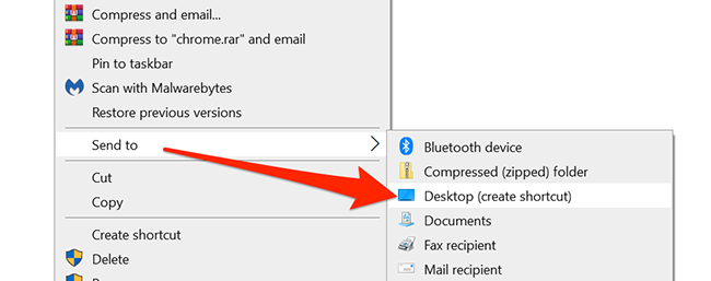 Меню Отправить для Chrome