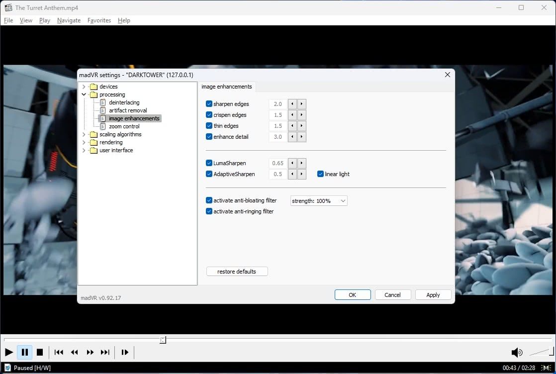 MadVR Image Enhancements