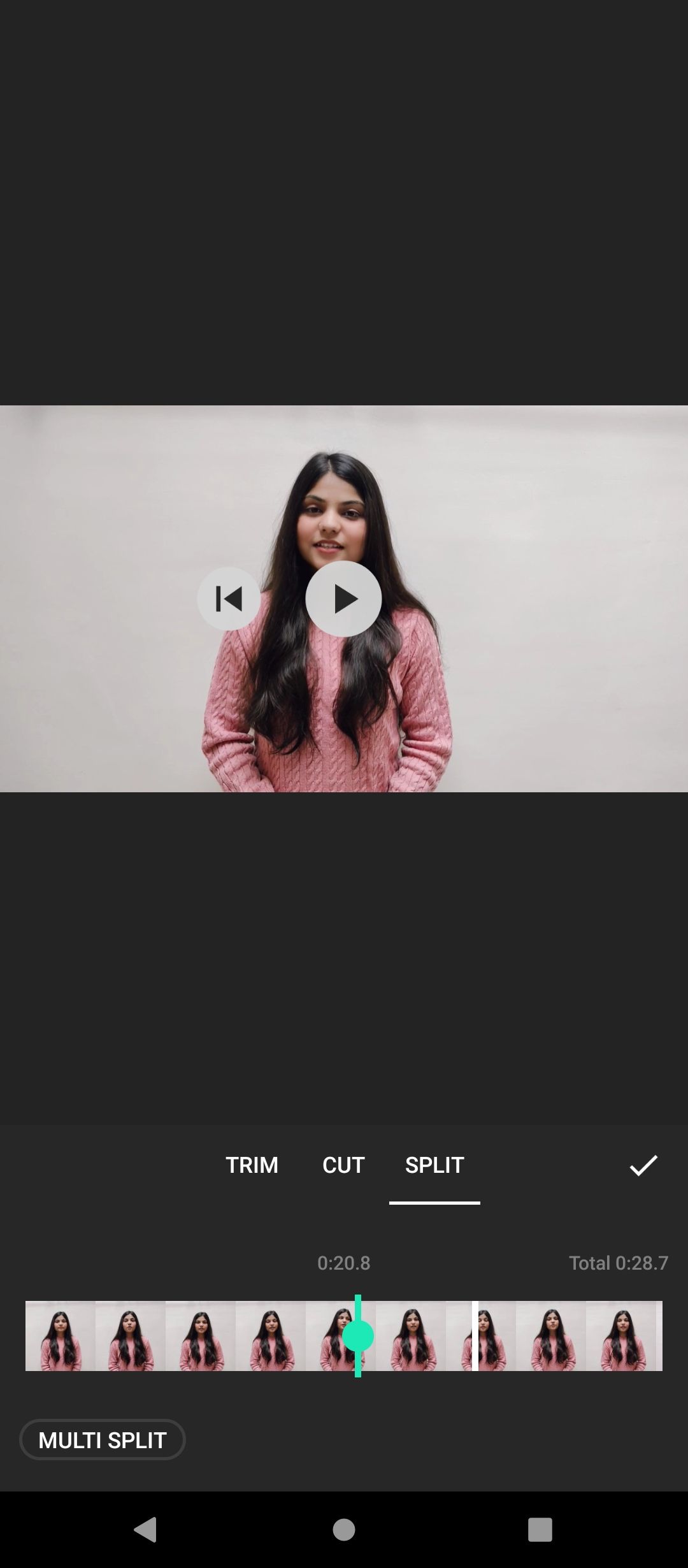 Разделение видео на части в InShot