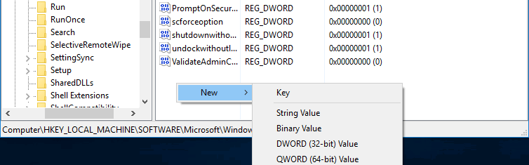 Crear un nuevo DWORD en la clave System