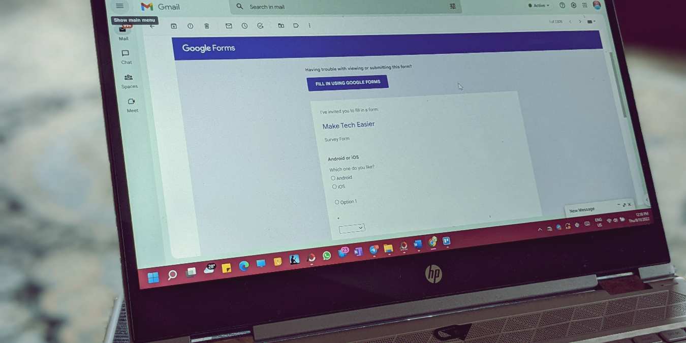 Как вставить Google Форму в письмо